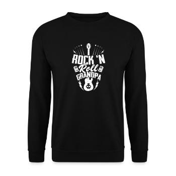 Rock 'n Roll Grand-père Musique Guitare Groupe de rock - Sweat-shirt Unisexe - noir - Devant - Alina (178cm) & Michal (187cm)