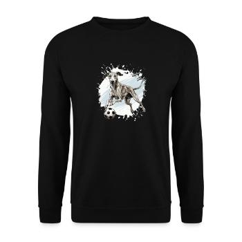 Greyhound Hund Fussball Team - Unisex Pullover - Schwarz - Vorne - Alina (178cm) & Michal (187cm)