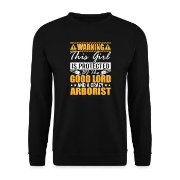 Funny Woodworker Woodworker Gift - Unisex Sweatshirt - black - Front - Alina (178cm) & Michal (187cm)