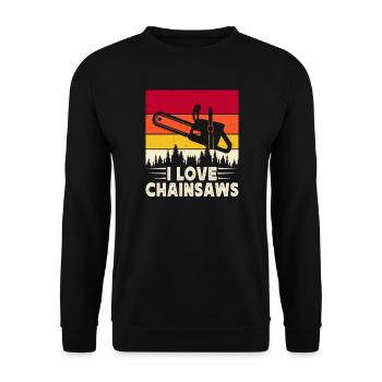 Funny Woodworker Woodworker Gift - Unisex Sweatshirt - black - Front - Alina (178cm) & Michal (187cm)
