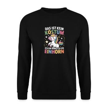 Das Ist Kein Kostüm Ich Bin Wirklich Ein Einhorn - Unisex Pullover - Schwarz - Vorne - Alina (178cm) & Michal (187cm)