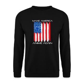 Anime Manga Otaku Kawaii États-Unis Drapeau de l’Amérique Drapeau - Sweat-shirt Unisexe - noir - Devant - Alina (178cm) & Michal (187cm)