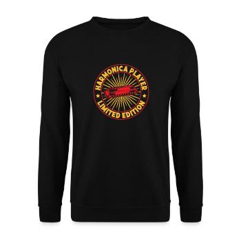 Funny Harmonica Player LImited Edition Harmonica - Unisex Pullover - Schwarz - Vorne - Alina (178cm) & Michal (187cm)