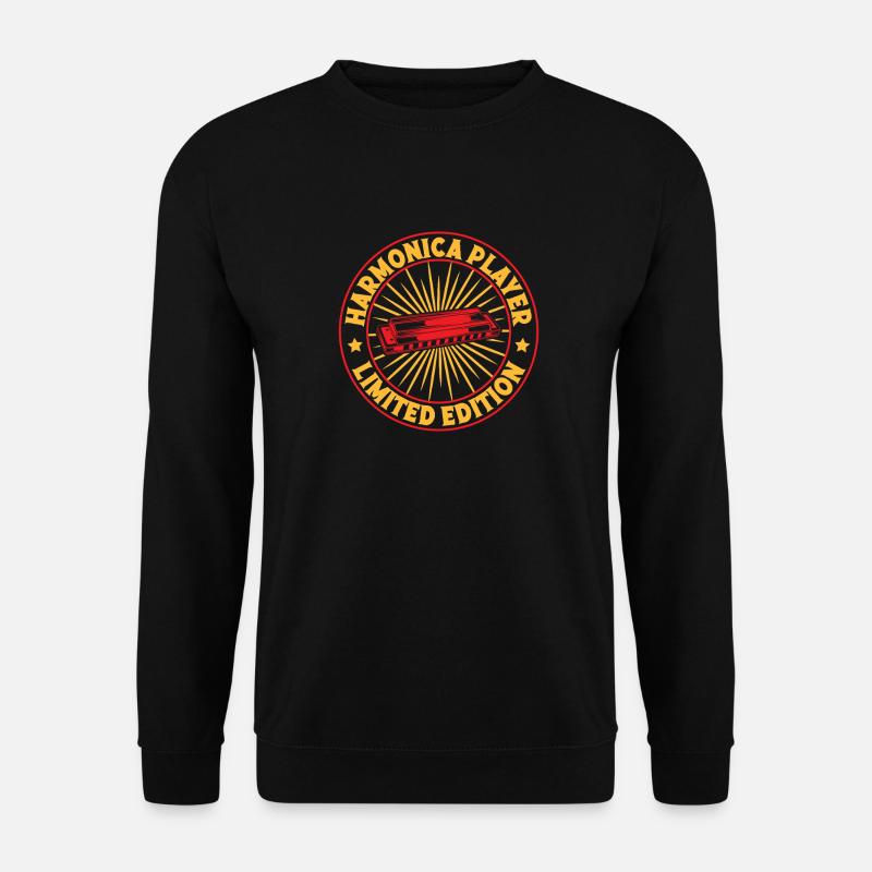 Funny Harmonica Player LImited Edition Harmonica - Unisex Pullover - Schwarz