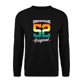 52 Geburtstag - Unisex Pullover - Schwarz - Vorne - Alina (178cm) & Michal (187cm)
