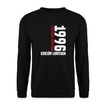 1996 Vintage Retro Geburtstagsgeschenk - Unisex Pullover - Schwarz - Vorne - Alina (178cm) & Michal (187cm)