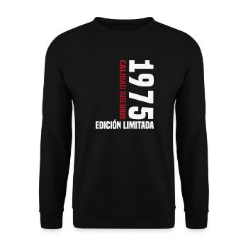 1975 Vintage Retro Geburtstagsgeschenk - Unisex Pullover - Schwarz - Vorne - Alina (178cm) & Michal (187cm)
