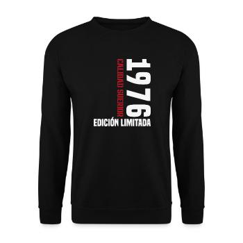 1976 Vintage Retro Birthday Gift - Unisex Sweatshirt - black - Front - Alina (178cm) & Michal (187cm)