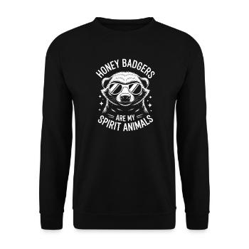 Honey Badger Dicton : Drôle de cadeau de Honey Badger - Sweat-shirt Unisexe - noir - Devant - Alina (178cm) & Michal (187cm)