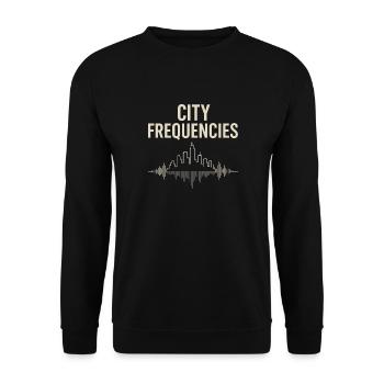 Fréquences urbaines – Urban Vibes Design - Sweat-shirt Unisexe - noir - Devant - Alina (178cm) & Michal (187cm)