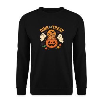 Dink or Treat Pickleball Halloween Design - Unisex Sweatshirt - black - Front - Alina (178cm) & Michal (187cm)