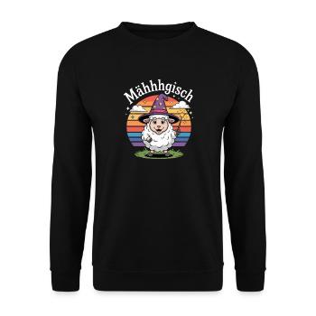 Mowgish Sheep Wizard Rainbow - Unisex Sweatshirt - black - Front - Alina (178cm) & Michal (187cm)