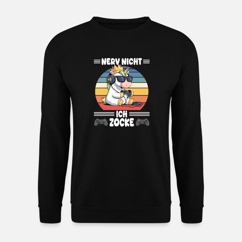 nerv nicht, ich zocke - Unisex Pullover - Schwarz
