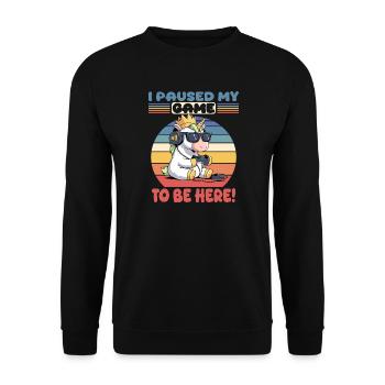 i paused my game to be here, unicorn - Unisex Sweatshirt - black - Front - Alina (178cm) & Michal (187cm)
