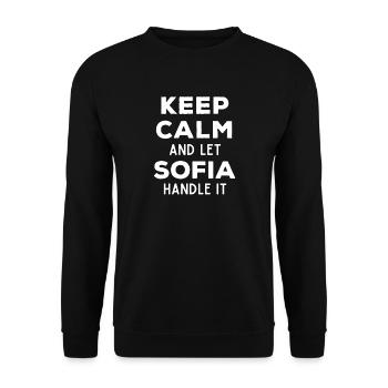 Keep Calm Let Sofia sort it out Funny saying - Unisex Sweatshirt - black - Front - Alina (178cm) & Michal (187cm)