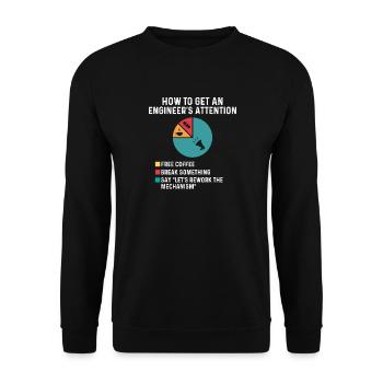 Mécanisme de retravail du café gratuit à l'attention de l'ingénieur - Sweat-shirt Unisexe - noir - Devant - Alina (178cm) & Michal (187cm)