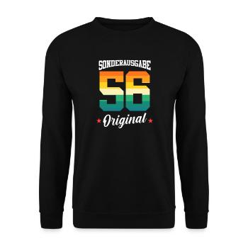 56 Geburtstag - Unisex Pullover - Schwarz - Vorne - Alina (178cm) & Michal (187cm)