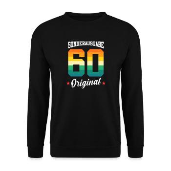60 Geburtstag - Unisex Pullover - Schwarz - Vorne - Alina (178cm) & Michal (187cm)