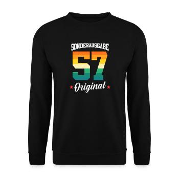 57 Geburtstag - Unisex Pullover - Schwarz - Vorne - Alina (178cm) & Michal (187cm)
