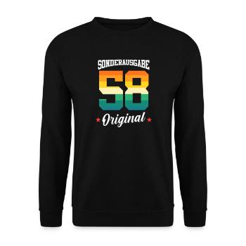 58 Geburtstag - Unisex Pullover - Schwarz - Vorne - Alina (178cm) & Michal (187cm)