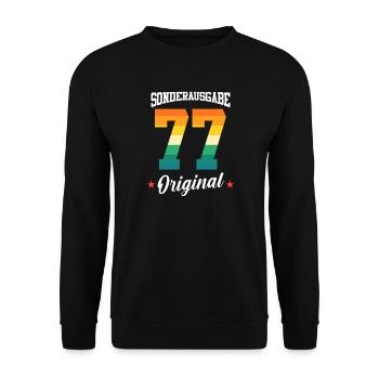 77 Birthday - Unisex Sweatshirt - black - Front - Alina (178cm) & Michal (187cm)