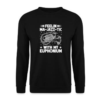Le baryton Feelin Ma-Jazz-tic avec euphonium - Sweat-shirt Unisexe - noir - Devant - Alina (178cm) & Michal (187cm)