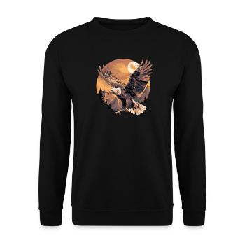 Adler - Unisex Pullover - Schwarz - Vorne - Alina (178cm) & Michal (187cm)