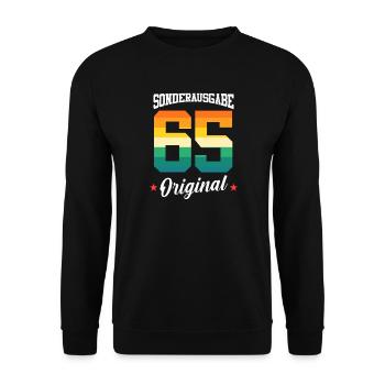 65 Birthday - Unisex Sweatshirt - black - Front - Alina (178cm) & Michal (187cm)