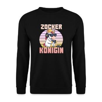 Gambler Queen - Licorne - Sweat-shirt Unisexe - noir - Devant - Alina (178cm) & Michal (187cm)