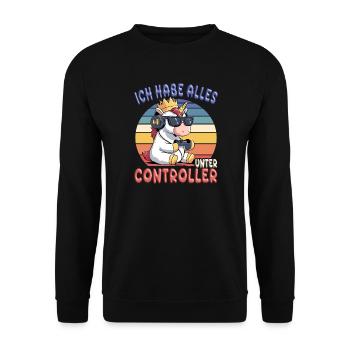 The king wants to gamble - Unisex Sweatshirt - black - Front - Alina (178cm) & Michal (187cm)
