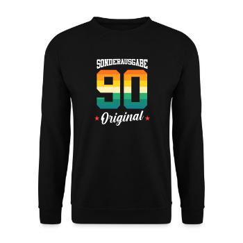 90 Birthday - Unisex Sweatshirt - black - Front - Alina (178cm) & Michal (187cm)