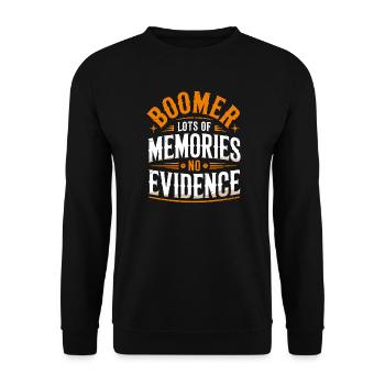 Boomer Erinnerungen Ohne Beweise - Unisex Pullover - Schwarz - Vorne - Alina (178cm) & Michal (187cm)