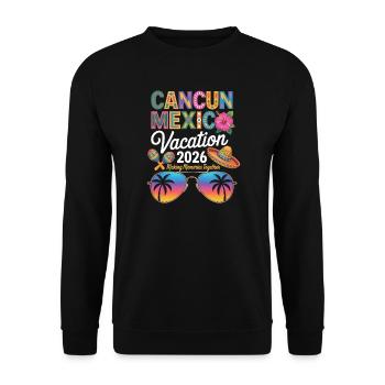 Vacances Cancun Mexique 2026 - Sweat-shirt Unisexe - noir - Devant - Alina (178cm) & Michal (187cm)