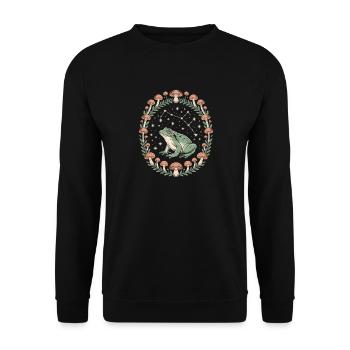 grenouille et champignons ciel étoilé - Sweat-shirt Unisexe - noir - Devant - Alina (178cm) & Michal (187cm)