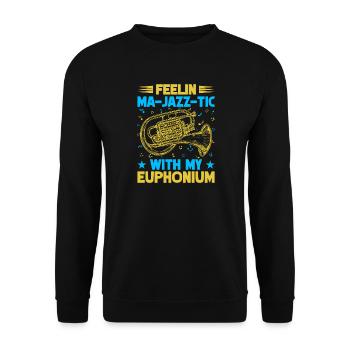 Euphonium Feelin Ma-Jazz-Tic avec mon baryton - Sweat-shirt Unisexe - noir - Devant - Alina (178cm) & Michal (187cm)
