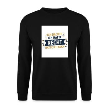 Je pensais que j’avais raison – je l’étais ! - Sweat-shirt Unisexe - noir - Devant - Alina (178cm) & Michal (187cm)
