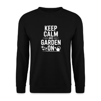 Restez calme et jardinez - Sweat-shirt Unisexe - noir - Devant - Alina (178cm) & Michal (187cm)