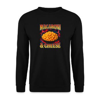 Makkaroni und Käse Lieblingsessen Seltsam 90er - Unisex Pullover - Schwarz - Vorne - Alina (178cm) & Michal (187cm)