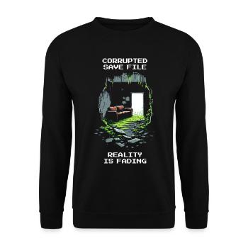 Savegame corrupted | Reality glitched away - Unisex Sweatshirt - black - Front - Alina (178cm) & Michal (187cm)