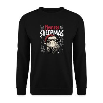 Joyeux moutons drôle mouton motif de Noël - Sweat-shirt Unisexe - noir - Devant - Alina (178cm) & Michal (187cm)