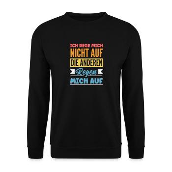 Je ne m'énerve pas, ce sont les autres qui s'énervent. - Sweat-shirt Unisexe - noir - Devant - Alina (178cm) & Michal (187cm)