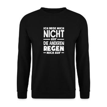 Je ne m'énerve pas, ce sont les autres qui s'énervent. - Sweat-shirt Unisexe - noir - Devant - Alina (178cm) & Michal (187cm)