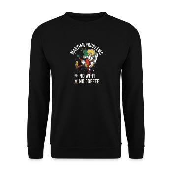 Mars Planet Space Vintage Rocket - Unisex Sweatshirt - black - Front - Alina (178cm) & Michal (187cm)