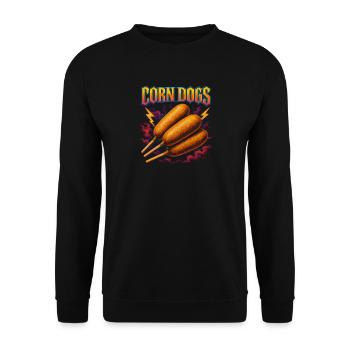 Corn Dogs Nourriture préférée Drôle Weird Corn Dog - Sweat-shirt Unisexe - noir - Devant - Alina (178cm) & Michal (187cm)