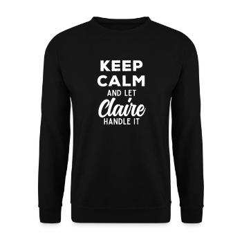 Gardez votre calme, laissez Claire corriger ce drôle de dicton - Sweat-shirt Unisexe - noir - Devant - Alina (178cm) & Michal (187cm)