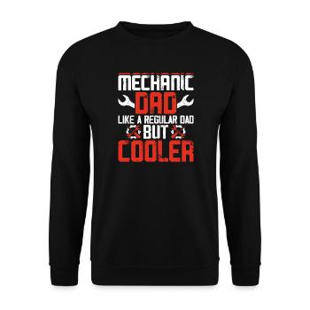 Mechaniker Papa Mechatroniker Schrauber Geschenk - Unisex Pullover - Schwarz - Vorne - Alina (178cm) & Michal (187cm)