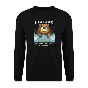 AMOUREUX DU CASTOR MÂCHER ARTISANAT CRÉATION - Sweat-shirt Unisexe - noir - Devant - Alina (178cm) & Michal (187cm)