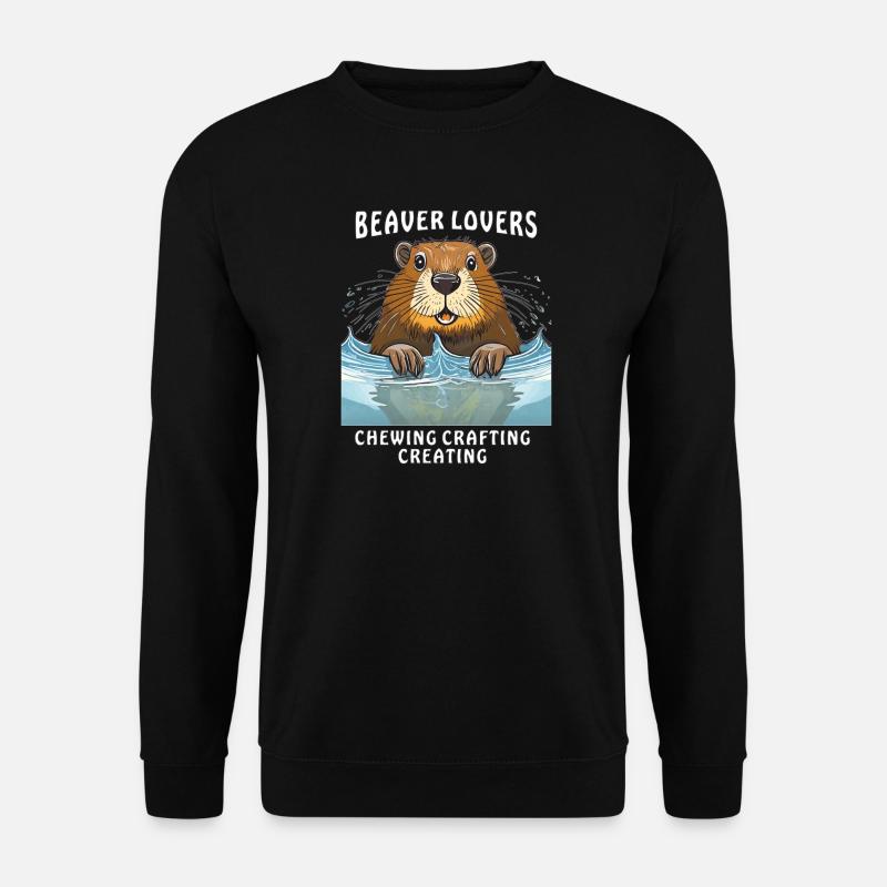 BEAVER LOVERS CHEWING CRAFTING CREATING - Unisex Sweatshirt - black
