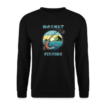 MAGNET FISHING - Unisex Pullover - Schwarz - Vorne - Alina (178cm) & Michal (187cm)