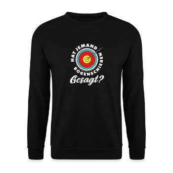 I go archery - Unisex Sweatshirt - black - Front - Alina (178cm) & Michal (187cm)